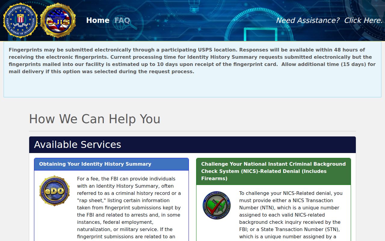 St. Clair County federal criminal history self-review portal